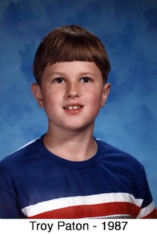 Troy Paton in his fifth grade school photo