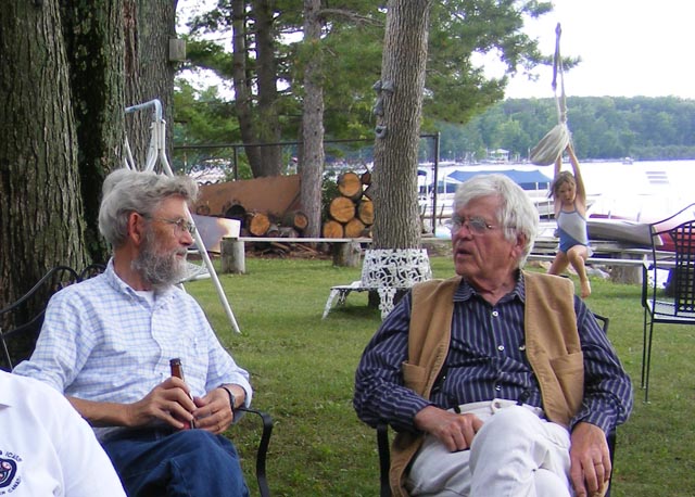 Bill Burke and Charlie Mayo
chatting on the lake front