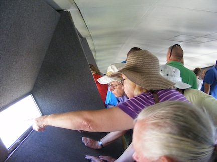 Ann points out
     some sights to Gail and Maija