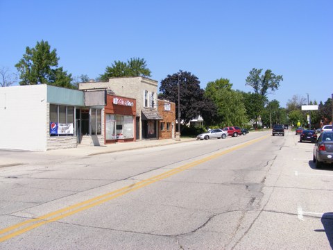 A color photo of approximately the same area
               as the 1936 photo. The sky is very blue.